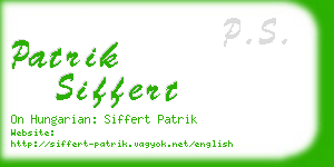 patrik siffert business card